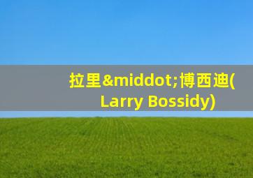 拉里·博西迪(Larry Bossidy)